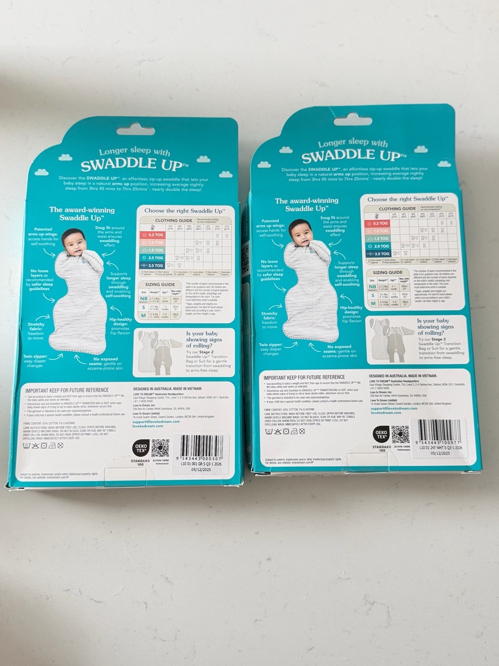 Love to Dream Swaddle Up, Baby Sleep Sack | 1.0 TOG, 5-8.5 lbs, Gray,White Small - Picture 2 of 3